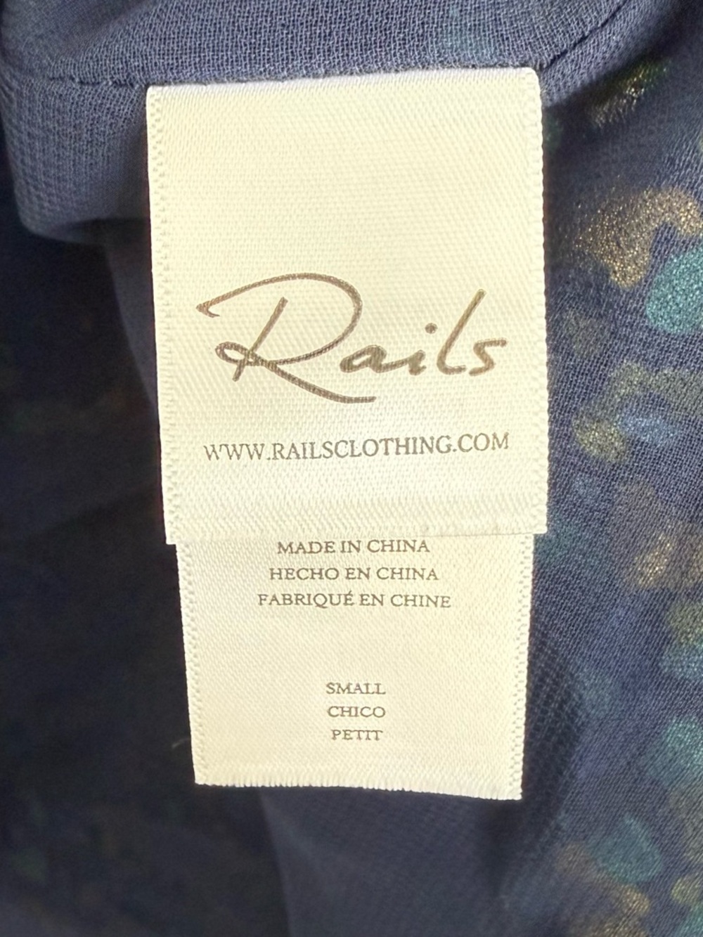 Rails Roma Dress Abstract Garden Print Green Blue Short Sleeve Size Small - Picture 9 of 10